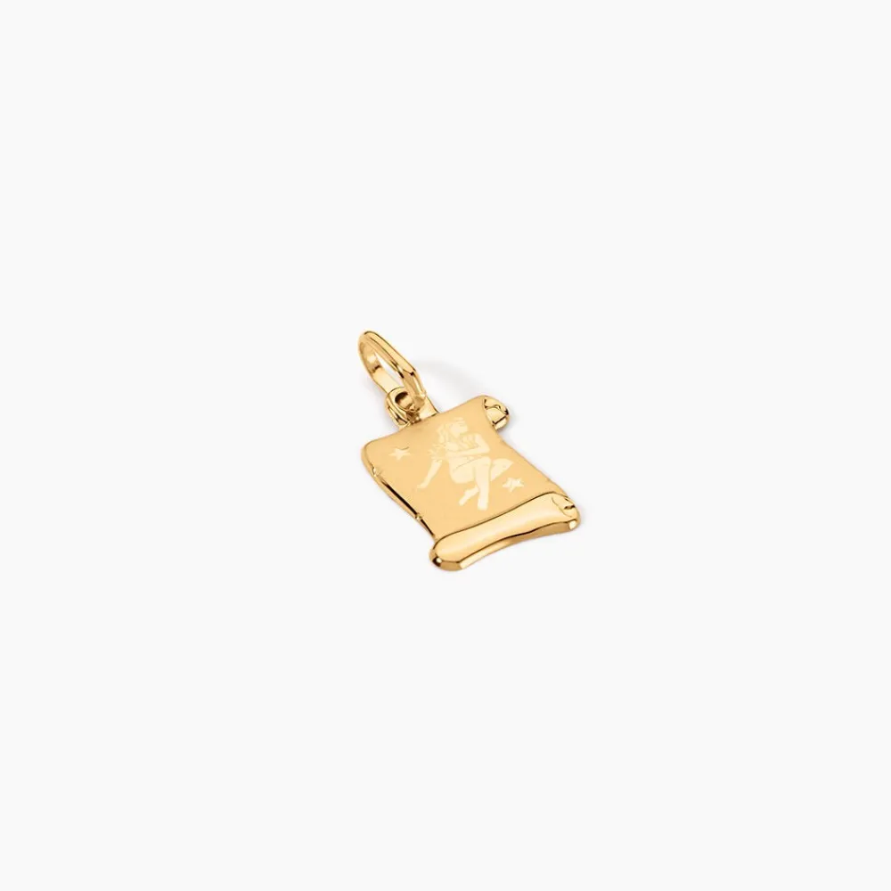Marc Orian Pendentifs|Pendentifs Personnalisés > Pendentif Lamie Zodiaque Parchemin Or Jaune
