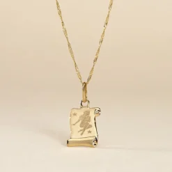 Marc Orian Pendentifs|Pendentifs Personnalisés > Pendentif Lamie Zodiaque Parchemin Or Jaune