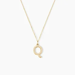 Pendentif Lettre Q Or Jaune Oxyde