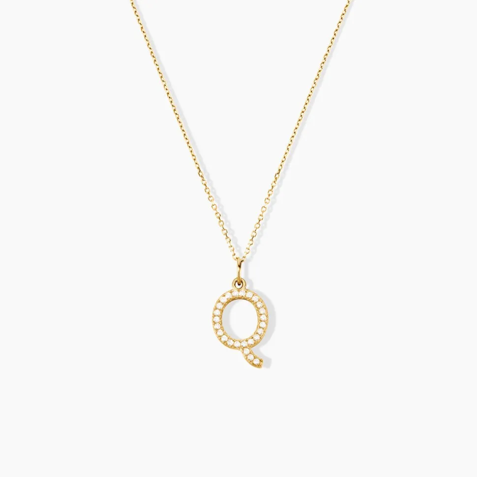 Pendentif Lettre Q Or Jaune Oxyde