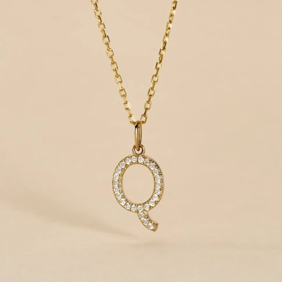 Pendentif Lettre Q Or Jaune Oxyde