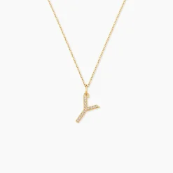 Pendentif Lettre Y Or Jaune Oxyde