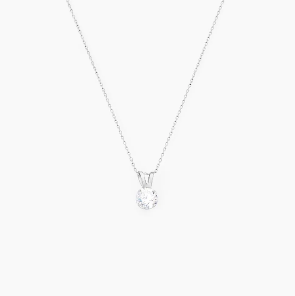 Pendentif Mabila Or Blanc Oxyde De Zirconium