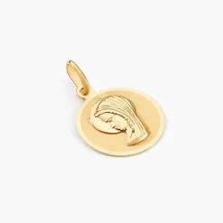 Marc Orian Pendentifs|Pendentifs Personnalisés > Pendentif Mary Vierge Rond Or Jaune