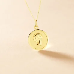Marc Orian Pendentifs|Pendentifs Personnalisés > Pendentif Mary Vierge Rond Or Jaune