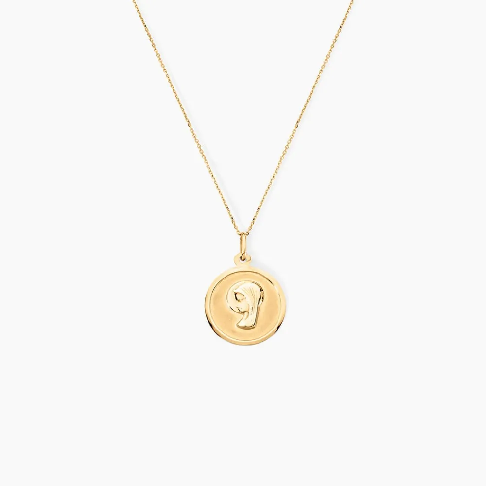 Marc Orian Pendentifs|Pendentifs Personnalisés > Pendentif Mary Vierge Rond Or Jaune
