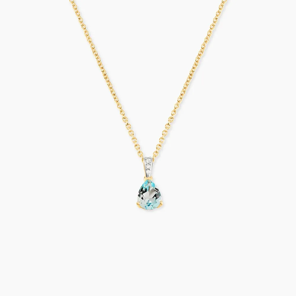 Marc Orian Anniversaire De Mariage|Pendentifs > Pendentif Or Jaune Gorgel Topaze Oxydes De Zirconium or jaune topaze bleu sky