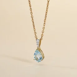 Marc Orian Anniversaire De Mariage|Pendentifs > Pendentif Or Jaune Gorgel Topaze Oxydes De Zirconium or jaune topaze bleu sky