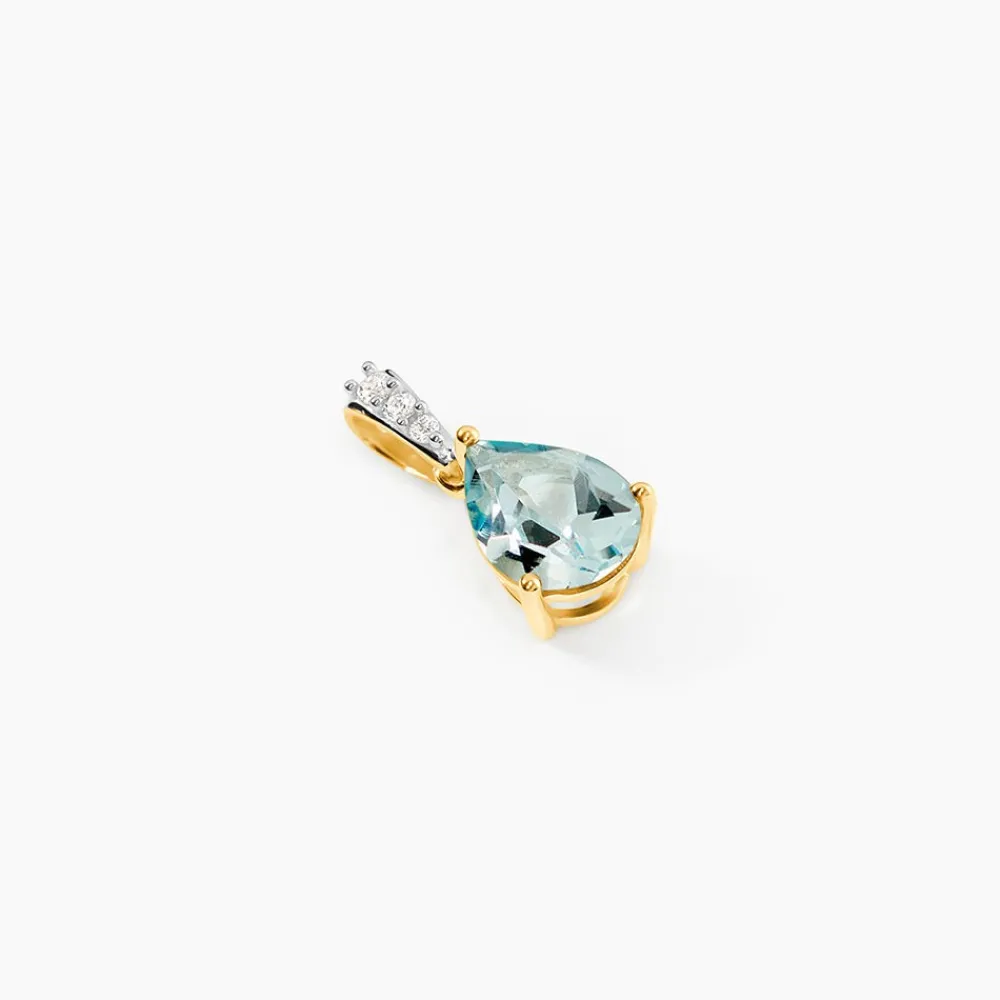 Marc Orian Anniversaire De Mariage|Pendentifs > Pendentif Or Jaune Gorgel Topaze Oxydes De Zirconium or jaune topaze bleu sky