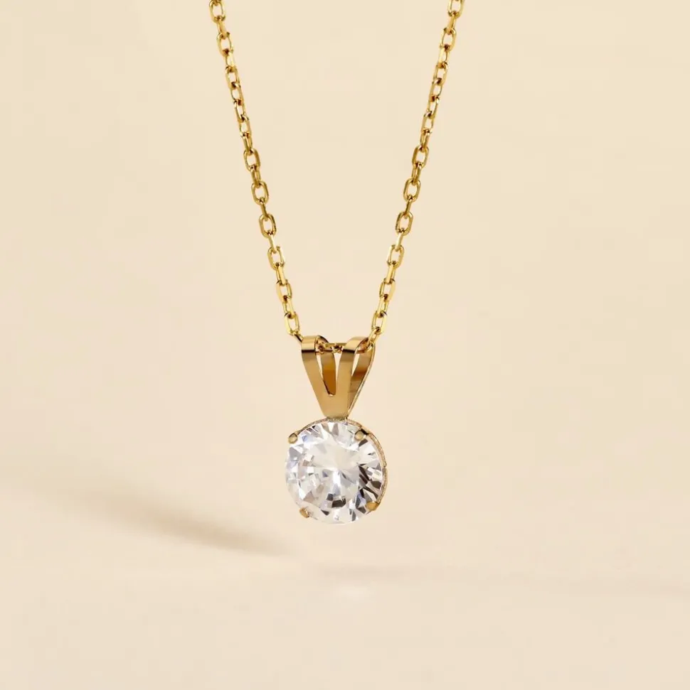 Pendentif Or Jaune Oxyde De Zirconium
