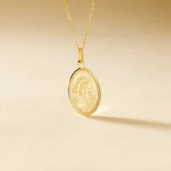 Marc Orian Pendentifs|Pendentifs Personnalisés > Pendentif Or Jaune Vierge A L'enfant