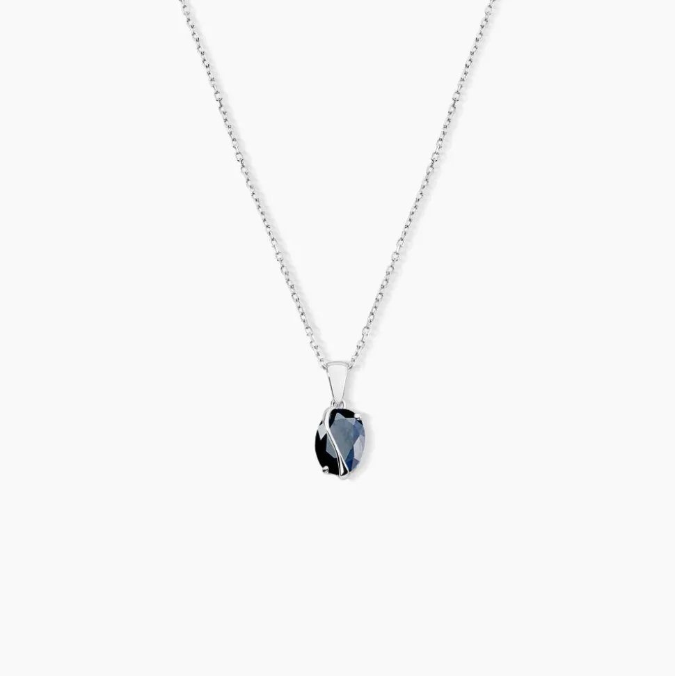 Pendentif Prudencia Or Blanc Saphir