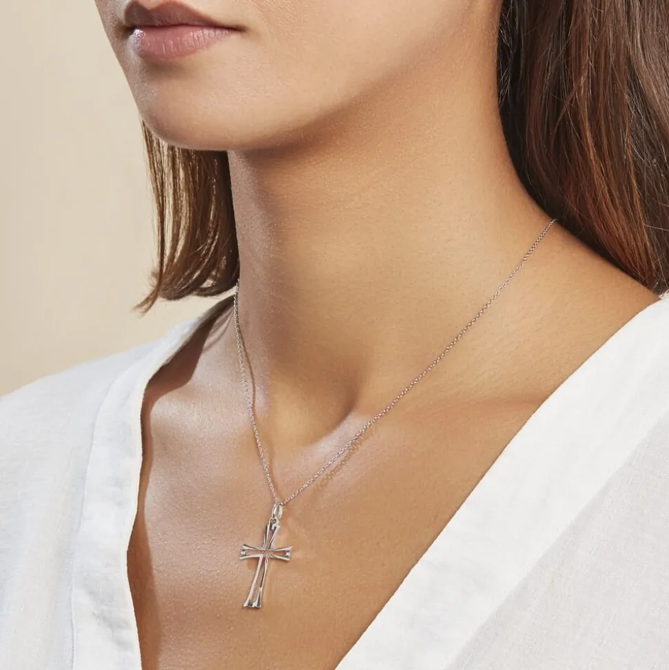 Pendentif Romayssa Argent Blanc