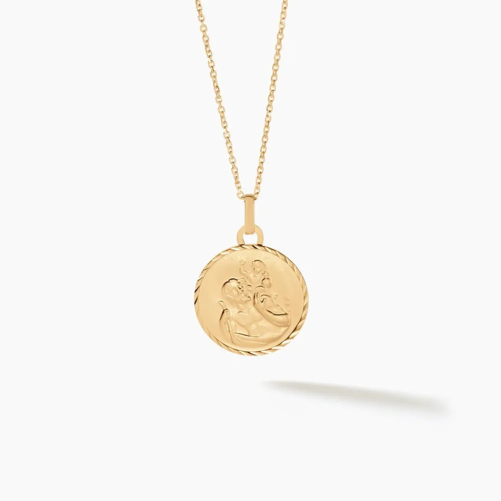 Marc Orian Pendentifs|Pendentifs Personnalisés > Pendentif Saint Christophe Diamante Or Jaune