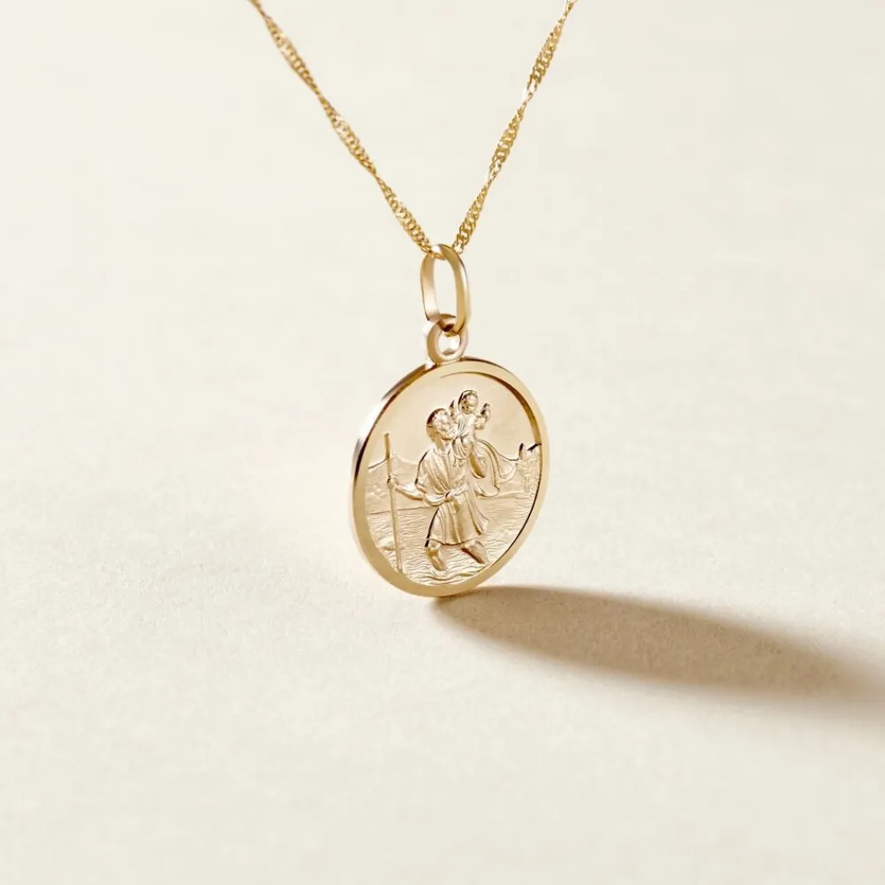 Marc Orian Pendentifs|Pendentifs Personnalisés > Pendentif Saint Christophe Or Jaune
