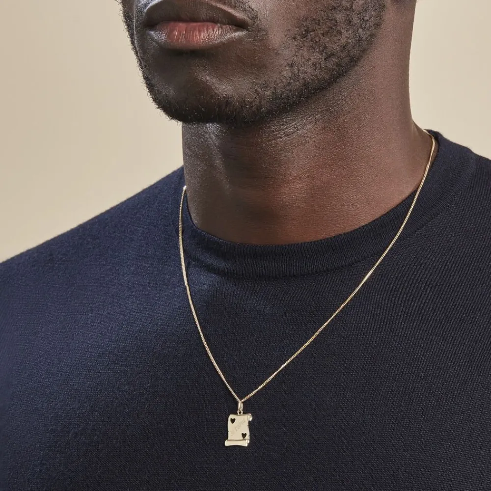 Marc Orian Pendentifs|Pendentifs Personnalisés > Pendentif Sirona Parchemin Message Or Jaune
