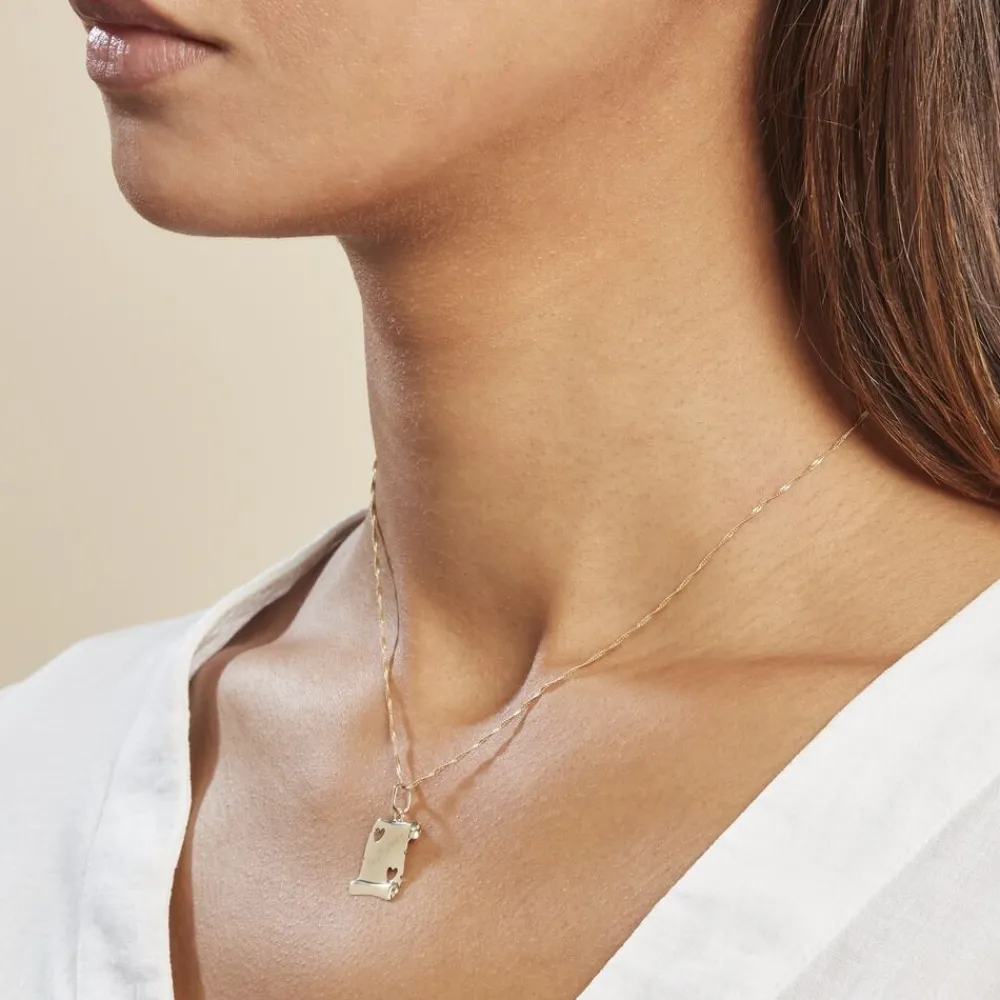Marc Orian Pendentifs|Pendentifs Personnalisés > Pendentif Sirona Parchemin Message Or Jaune