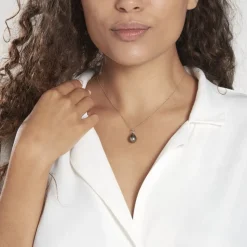 Pendentif Syana Or Blanc Perle De Culture De Tahiti