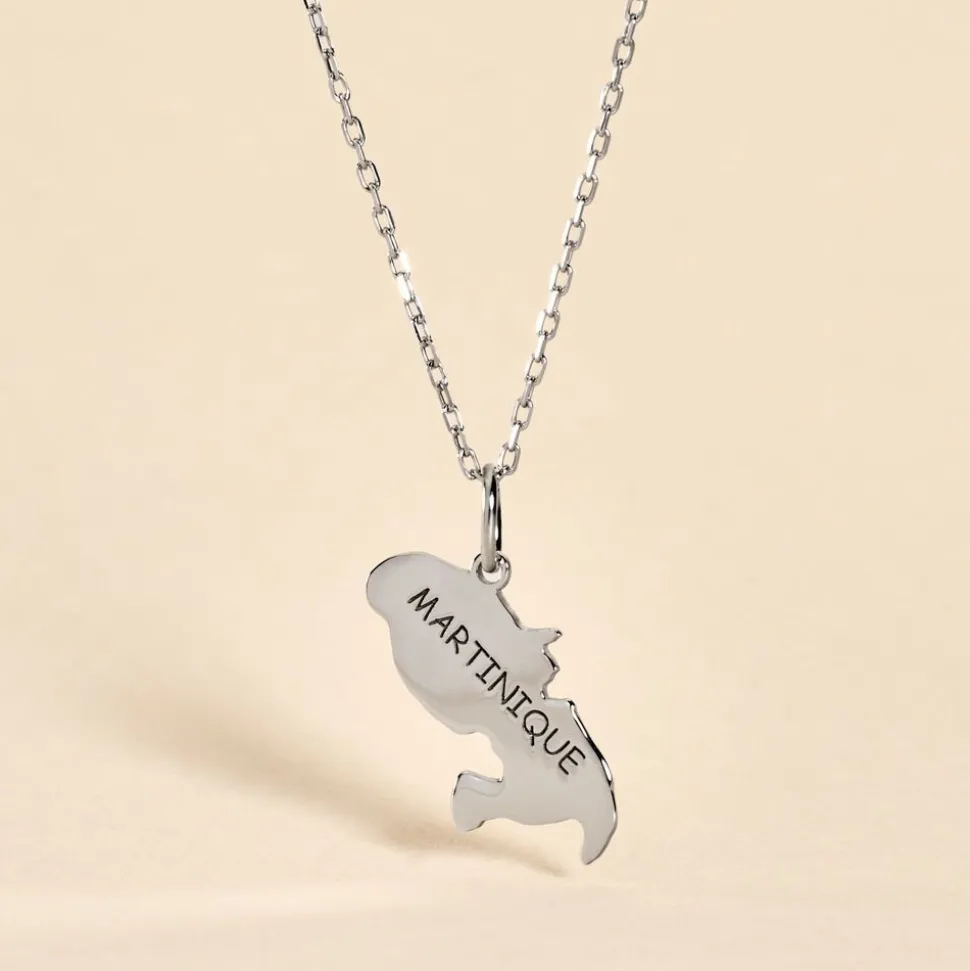 Pendentif Thea Argent Blanc