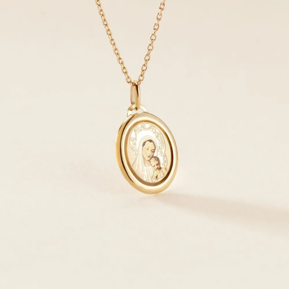 Marc Orian Pendentifs|Bijoux Homme > Pendentif Vierge Ovale Or Jaune