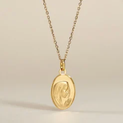Marc Orian Pendentifs|Pendentifs Personnalisés > Pendentif Vierge Ovale Or Jaune