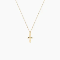 Pendentif Yola Croix Diamantee Or Jaune