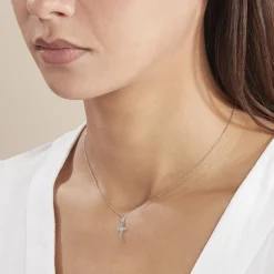 Marc Orian Pendentifs|Bijoux Homme > Pendentif Yona Croix Striee Or Blanc