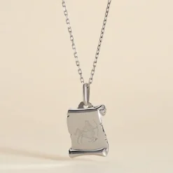 Marc Orian Pendentifs|Pendentifs Personnalisés > Pendentif Zodiaque Parchemin Argent Blanc