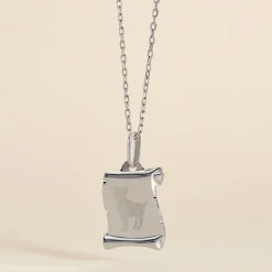 Pendentif Zodiaque Parchemin Argent Blanc