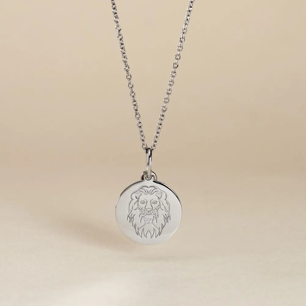Marc Orian Pendentifs|Pendentifs Personnalisés > Pendentif Zodiaque Rond Argent Blanc