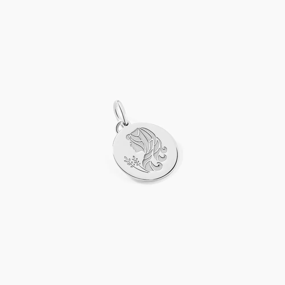 Marc Orian Pendentifs|Pendentifs Personnalisés > Pendentif Zodiaque Rond Argent Blanc