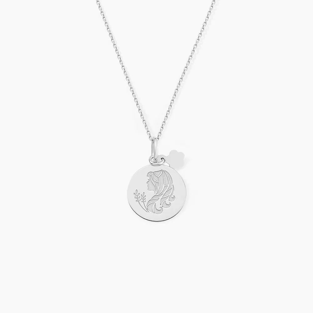 Marc Orian Pendentifs|Pendentifs Personnalisés > Pendentif Zodiaque Rond Argent Blanc