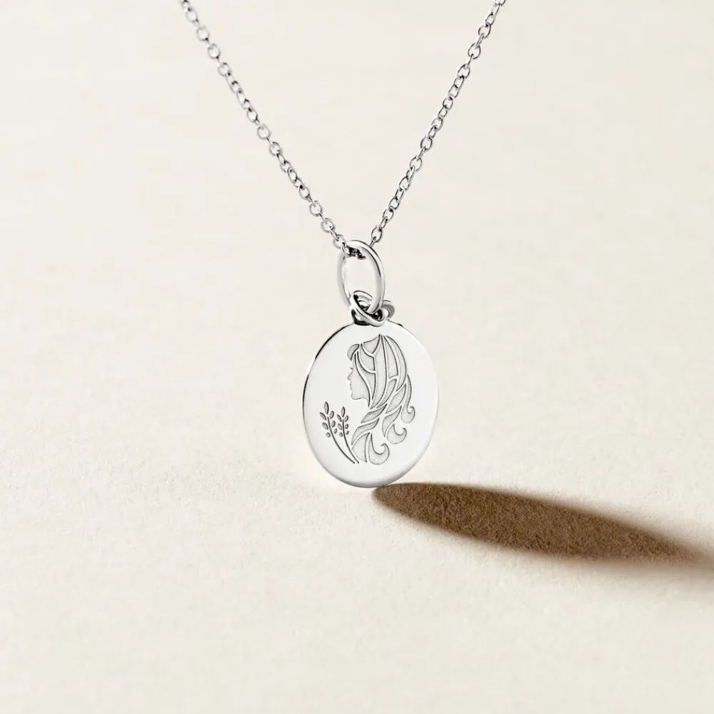 Marc Orian Pendentifs|Pendentifs Personnalisés > Pendentif Zodiaque Rond Argent Blanc