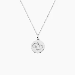 Marc Orian Pendentifs|Pendentifs Personnalisés > Pendentif Zodiaque Rond Argent Blanc