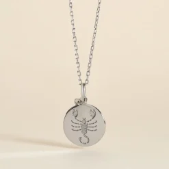 Marc Orian Pendentifs|Pendentifs Personnalisés > Pendentif Zodiaque Rond Argent Blanc