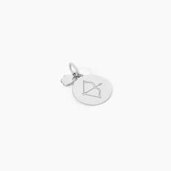 Pendentif Zodiaque Rond Argent Blanc