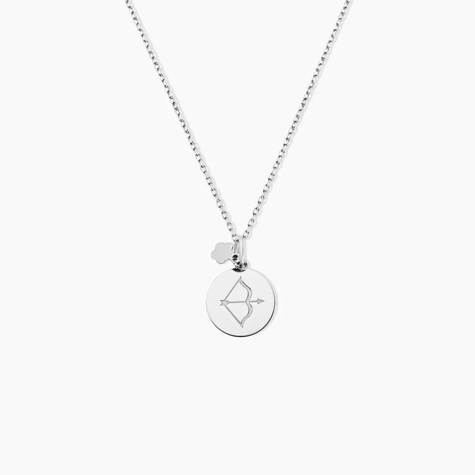 Pendentif Zodiaque Rond Argent Blanc