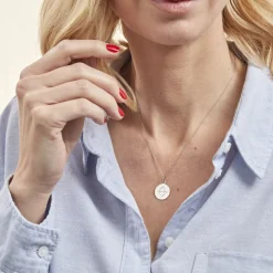 Pendentif Zodiaque Rond Argent Blanc
