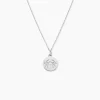 Pendentif Zodiaque Rond Argent Blanc