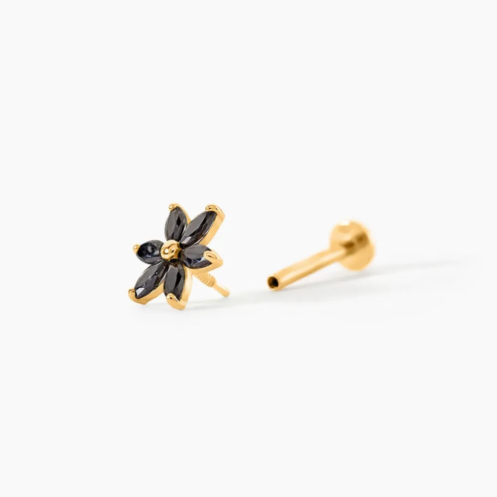 Marc Orian Bijoux Zirconium|Boucles D'Oreilles Fleur > Piercing Cnut Or Jaune Oxyde De Zirconium