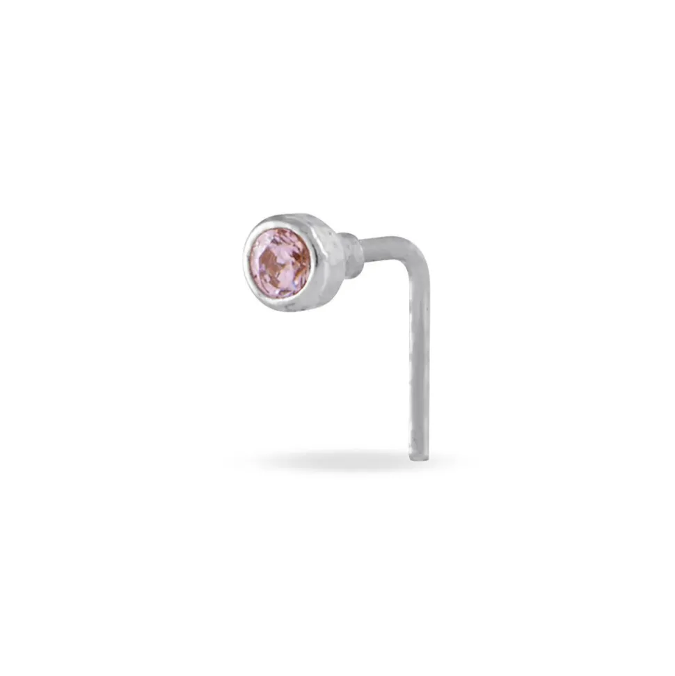 Piercing De Nez Fethi Serti Clos Or Blanc Oxyde De Zirconium