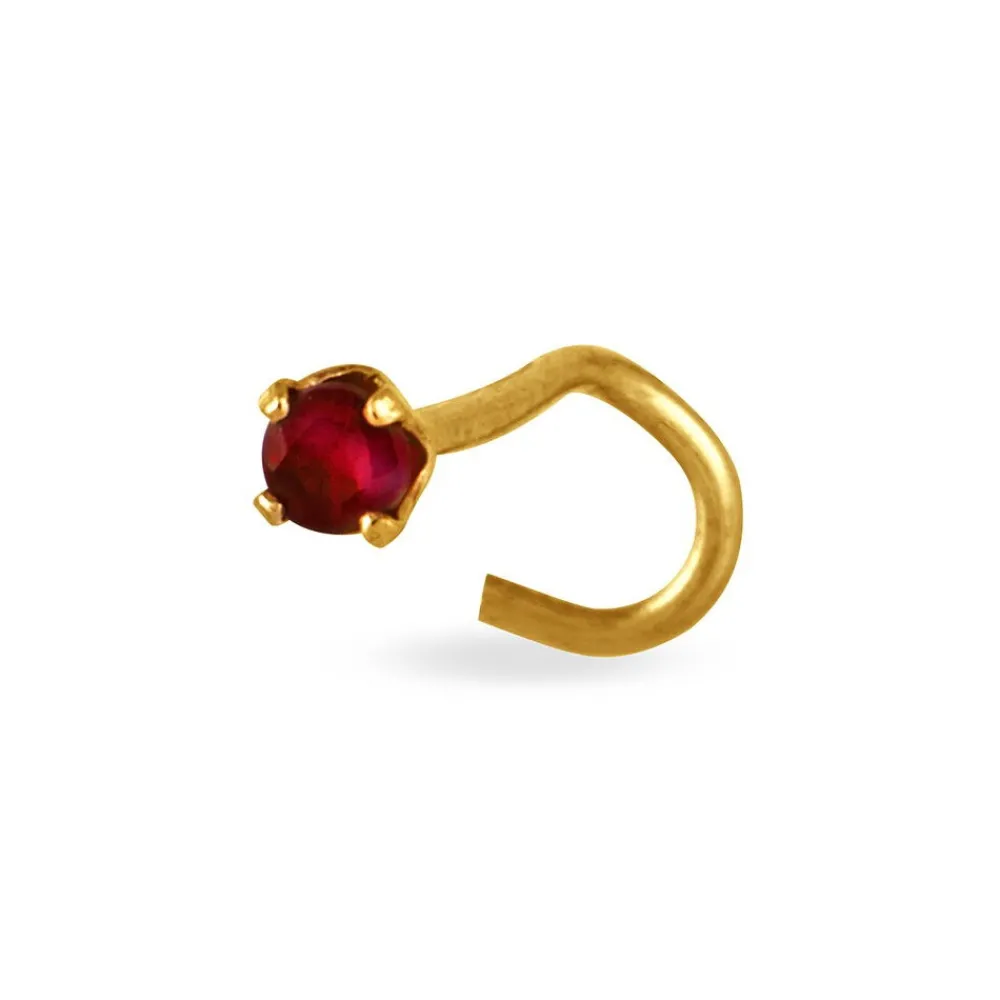 Marc Orian Piercings|Boucles D'Oreilles Rubis > Piercing De Nez Horia Serti Griffe Or Jaune Rubis