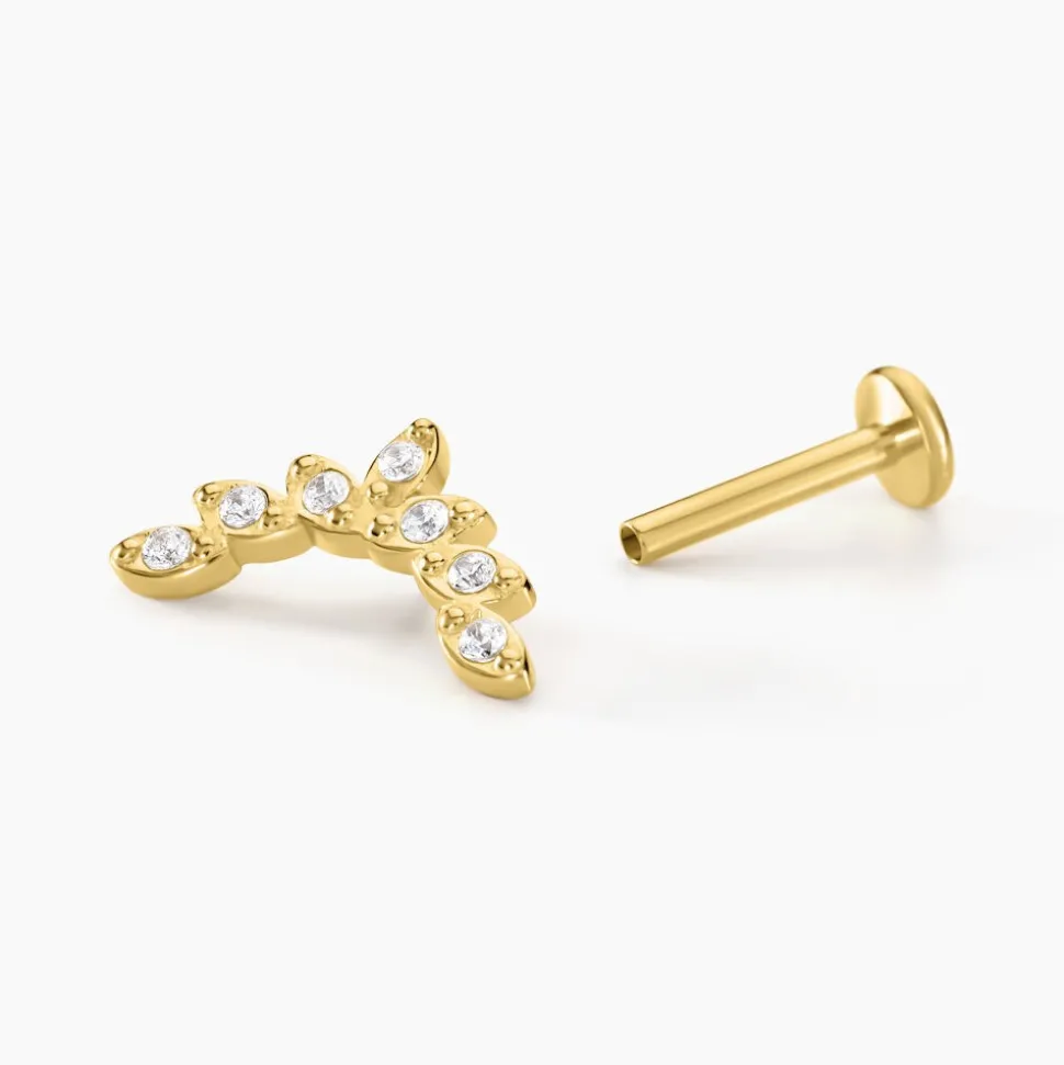 Piercing D'hélix Annecy Acier Jaune Cristal