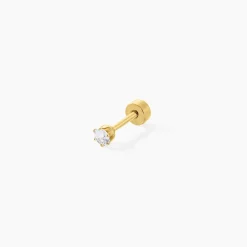 Marc Orian Bijoux Zirconium|Piercings > Piercing D'oreilles Unitaire Acier Doré Piia Oxyde De Zirconium