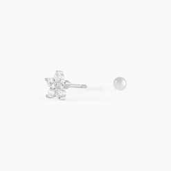 Marc Orian Bijoux Zirconium|Boucles D'Oreilles Fleur > Piercing D'oreille Unitaire Argent Percy Oxyde De Zirconium