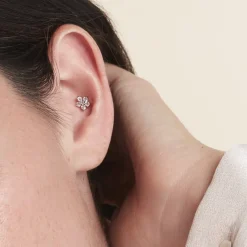 Marc Orian Bijoux Zirconium|Boucles D'Oreilles Fleur > Piercing D'oreille Unitaire Argent Percy Oxyde De Zirconium