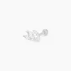Marc Orian Bijoux Zirconium|Boucles D'Oreilles Fleur > Piercing D'oreille Unitaire Fox Argent Rhodié Oxyde De Zirconium