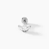Marc Orian Bijoux Zirconium|Boucles D'Oreilles Fleur > Piercing Gandie Acier Blanc Oxyde De Zirconium