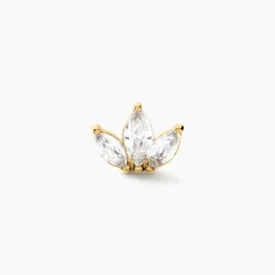 Marc Orian Bijoux Zirconium|Boucles D'Oreilles Fleur > Piercing Gandie Acier Jaune Oxyde De Zirconium