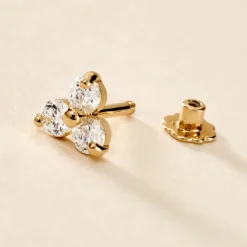 Marc Orian Bijoux Zirconium|Boucles D'Oreilles Fleur > Piercing Nakato Or Jaune Oxyde De Zirconium